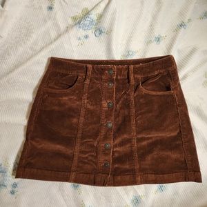 NWOT Brown Corduroy Buttom-Up Skirt